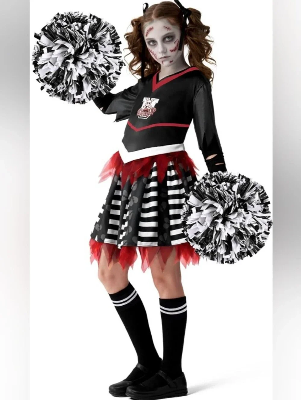 Girl's Zombie Cheerleader Costume Size Medium 8-10